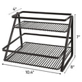 GoHooked black metal 2-tier standing rack organizer with wire shelves. Ideal for spices, bathroom essentials, or makeup.
