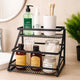 Go Hooked Metal Standing Rack 2-Tier Countertop Organizer | Spices Organizer | Bathroom Essentials | Vanity Storage | Decorative Use | Cosmetic Makeup Storage (Black)