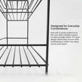 GoHooked black metal 2-tier wire storage rack organizer for countertops, ideal for jars, bottles, and essentials.