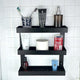 Go Hooked Metal 3 Tier Bathroom Storage Shelf Rack Pantry Organizer Bathroom Accessories Organizer Elegant Durable Space Saving Stylish Modern Versatile Compact Black