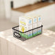 Go Hooked Multipurpose 10" Metal Bathroom Storage Organizer Basket Bin - Modern Wire Grid Design - for Organization in Cabinets, on Countertops, Bedroom, Kitchen, Bathroom, Garage (Pack of 1, Black)