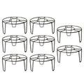 Go Hooked black metal round flower pot stands, pack of 8, for indoor/outdoor use.