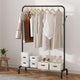 Go Hooked Heavy Duty Garment Rack for Clothes with Hooks & Bottom Shelf 57 Inch| Metal Clothing Stand for Bedroom, Hallway & Laundry | Portable Clothes Organizer Rack