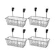 Bianco Over Door Hanging Basket | Under Shelf | Metal Multipurpose Cabinet Door Organizer | Bathroom Cabinet Storage Basket | Side Basket Hanging Organizer (Pack of 4, Black)