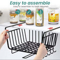 GoHooked black metal wire under shelf hanging basket organizer with hooks, 16 inch
