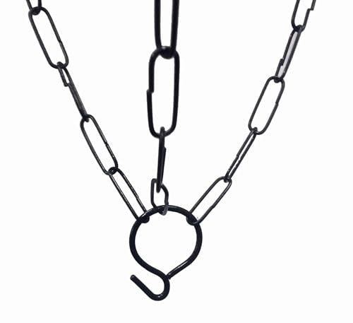 GoHooked black metal hanging chain for plants, bird feeders, or decor. 12-inch length.