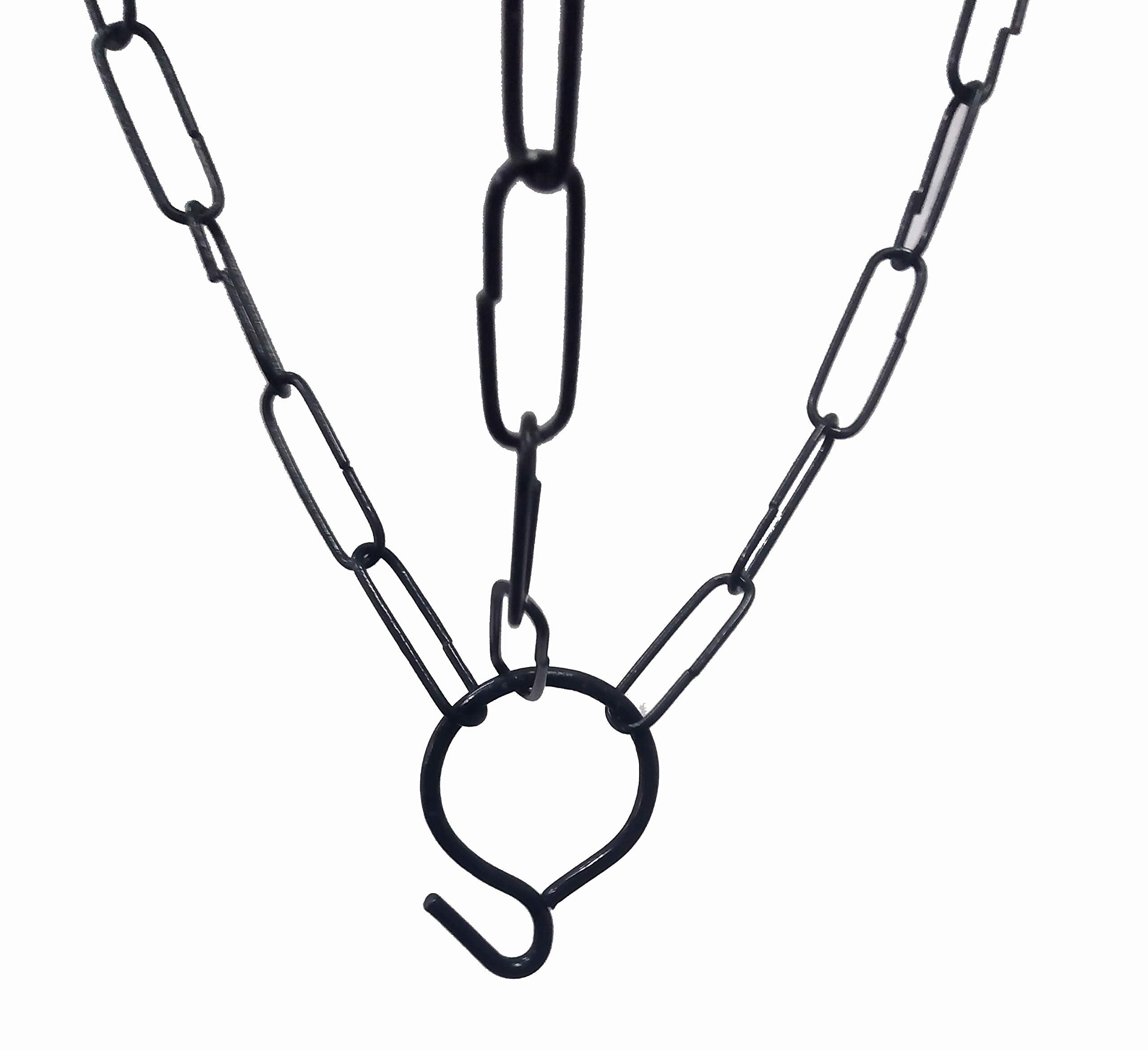 GoHooked black metal chain with hook for hanging planters, set of 3