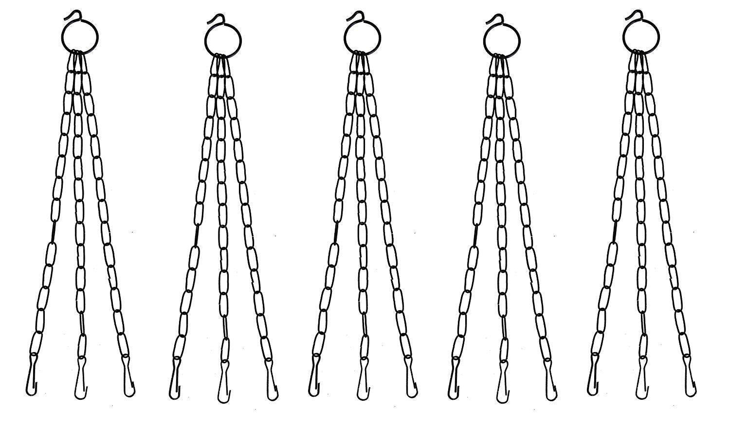 GoHooked black metal hanging chains for plants, bird feeders, and decor. 12-inch length, set of 5.