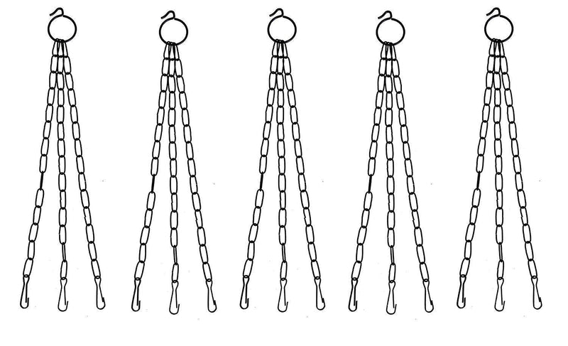 GoHooked black metal hanging chains for plants, bird feeders, and decor. 12-inch length, set of 5.