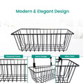GoHooked black metal hanging storage basket for cabinet doors, heavy duty and space saving.