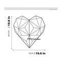 GoHooked black metal heart-shaped wall photo grid with shelf, 50.8cm x 48.3cm. Ideal for displaying photos and memories.