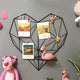 Valentine’s Day Gift for Girlfriend| Heart Shape Metal Wall Photo Grid with Shelf Black | Valentine Day Decoration for Home, Bedroom & Living Room | Romantic Couple Gift Décor for Memories