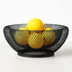 Go Hooked Double-Layer Metal Mesh Fruit Bowl –12 Inch Durable & Stylish Iron Wire Basket, Keeps Fruits Fresh & Insect-Free, Perfect for Display Table, Dining Table, Room Desk Storage Basket – Black