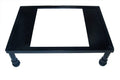 GoHooked black metal microwave oven stand with adjustable legs, 50x35x14 cm