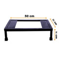 GoHooked black metal universal microwave oven stand, 50x35x14 cm, heavy duty and rust-free.