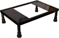 GoHooked black metal universal microwave oven stand with adjustable feet. Sturdy and rust-free design.