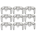 GoHooked black metal round plant pot stands, pack of 9, for indoor and outdoor use.