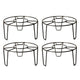 Go Hooked Flower pot stand | Gamla stand | Plant Pot stand for indoor plants, balcony, indoor living room, terrace, patio (Black, Pack of 4)