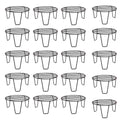GoHooked black metal plant pot stands, pack of 20. Sturdy, rust-proof, no assembly required. 8-inch diameter.