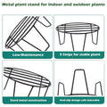 GoHooked black metal plant stand, 8-inch diameter, sturdy, rust-proof, no assembly required. Pack of 5.