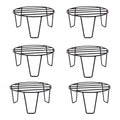 GoHooked black metal round plant pot stands (pack of 6) with sturdy, rust-proof design.