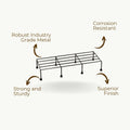 GoHooked black rectangular metal plant stand, 24 inch, corrosion resistant and sturdy for indoor/outdoor use.
