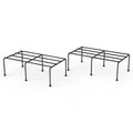 GoHooked set of 2 black metal rectangular plant stands, 24-inch, for indoor/outdoor use.