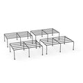 GoHooked set of 4 black metal rectangular plant stands, 24 inch, for indoor/outdoor use.