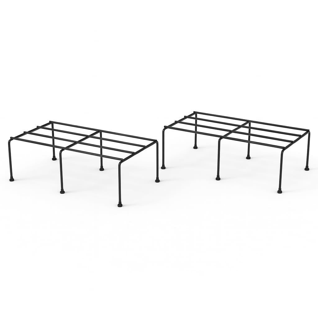 GoHooked set of 4 black rectangular metal plant stands, 24-inch, for indoor/outdoor use