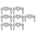 GoHooked black metal round flower pot stands, pack of 7, for indoor/outdoor use.