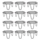 Go Hooked Flower pot stand | Gamla stand | Plant stand for balcony, indoor plants, living room (Black, Pack of 12)