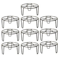 GoHooked black metal round flower pot stands, pack of 10. Sturdy, rust-proof, no assembly required.