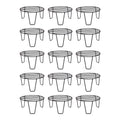 GoHooked black metal plant stands, pack of 15. Sturdy, rust-proof, no assembly required. 8-inch diameter.