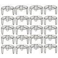 Go Hooked black metal round plant pot stands, pack of 20. Sturdy, rust-proof, no assembly required.