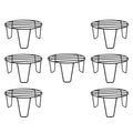 Go Hooked black metal plant pot stands, pack of 7. Sturdy, rust-proof, no assembly required.
