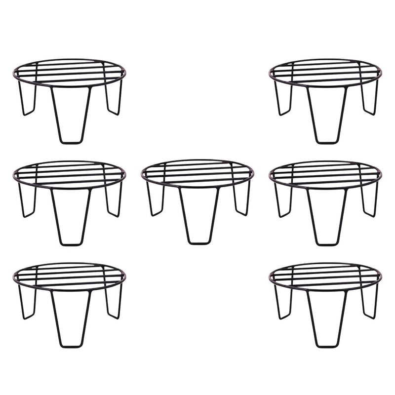 Go Hooked black metal plant pot stands, pack of 7. Sturdy, rust-proof, no assembly required.