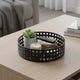 Go Hooked Revolving Metal Fruit Basket for Home | Rotating Countertop Storage Tray for Fruits, Snacks, Decor & Daily Essentials | Lazy Susan Organizer for Living Room, Dining Table & Office –Black