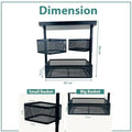 GoHooked black metal 3-tier rotating storage rack with perforated baskets for cosmetics and toiletries. Dimensions: 32x18x38 cm.