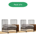 Go Hooked black metal shelf dividers organizing folded sweaters and bags on a wooden shelf. Pack of 4.