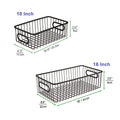 GoHooked black metal wire grid storage baskets, set of 3. Includes two 10-inch and one 16-inch basket with handles.