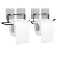 Go Hooked Self Adhesive Toilet Paper Holder | No Drill Tissue Paper Roll Holder | Rustproof No Drilling Tissue/Towel Holder for Kitchen, Bathroom, Washroom | Wall Mount (Pack of 2)
