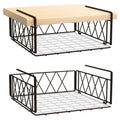 GoHooked black metal multipurpose under shelf basket with diamond pattern sides, 13 inch.