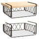 Bianco Multipurpose Under Shelf Basket 13 Inch Wire Rack Cabinet Storage Basket | Metal Storage Basket for Home Storage Under Cabinet Drawer | Space Saving Under Shelf Storage Rack (Pack of 2, Black)