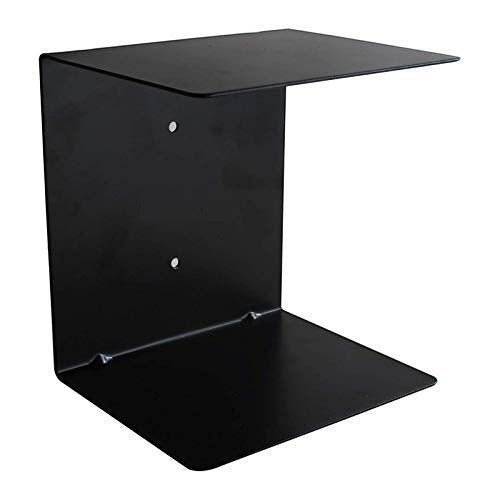 GoHooked black heavy duty iron wall mounted book shelf with powder coated finish. Supports up to 10 kg.
