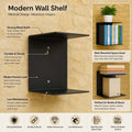 GoHooked black heavy duty metal wall mounted shelf for books, plants, and decor. Modern, durable, and space-saving.
