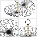 GoHooked black metal wire fruit basket with detachable wooden bead handle, 27cm, ideal for kitchen counter storage.