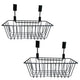 Go Hooked Metal Wire Multipurpose Over Door Basket Hanging Cabinet Storage Organizer Bin for Kitchen Pantry Bathroom Black Space Saving Durable Heavy Duty Compact and Durable Set of 2