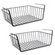 Bianco 16 Inch Undershelf Storage Basket Pack of 2 | Multipurpose Under Shelf Organizer | Hanging Wire Basket for Cabinet, Shelf, Pantry, Cupboard, Closet, Desk, and Bathroom (Black)