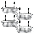 GoHooked black metal wire over-the-door storage baskets, set of 4. Deep design for kitchen, pantry, or bathroom organization.