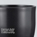 GoHooked Pluto 12-inch black polymer planter pot with a speckled matte finish and drainage hole.